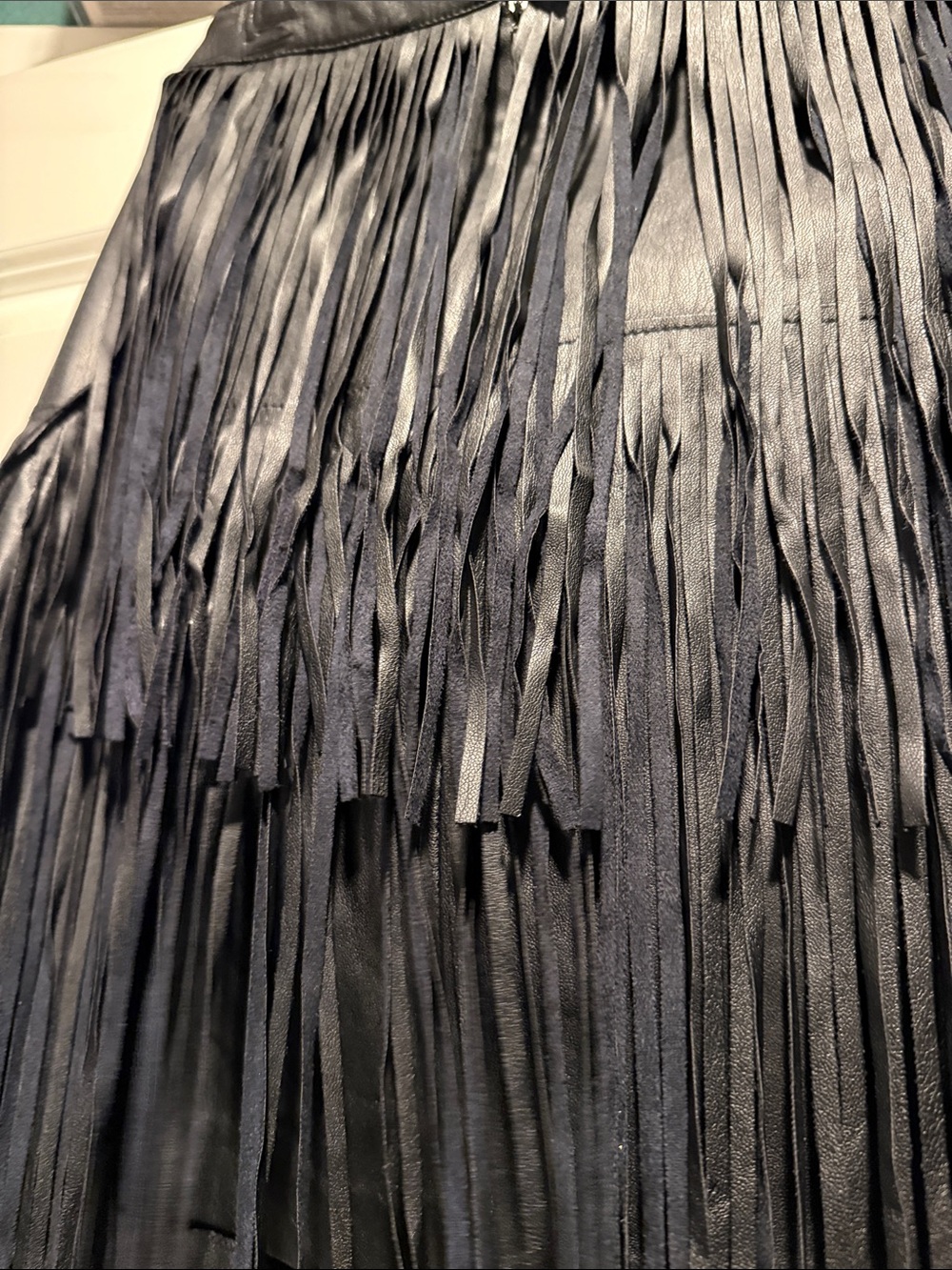 a.n.a Black Fringe Leather Skirt - Picture 4 of 5